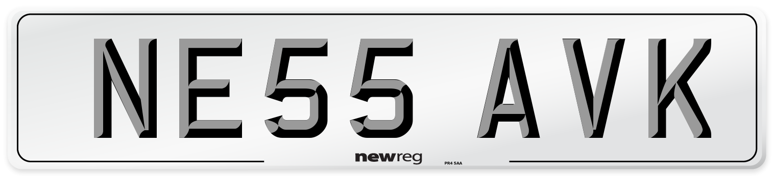 NE55 AVK Number Plate from New Reg